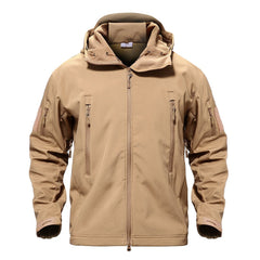 Wasserdichte Outdoor-Thermojacke für Männer in Braun