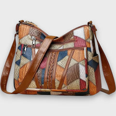 Solara – Mosaik-Lederhandtasche in Braun