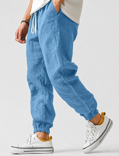 Hendrik | Herren Leichte Jogger Sommerhose in Blau
