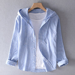 Brie - Luftiges Soft-Shirt mit Kapuze in Blau