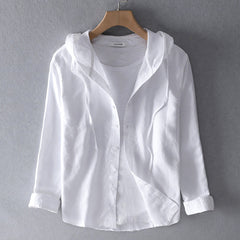 Brie - Luftiges Soft-Shirt mit Kapuze in Weiß
