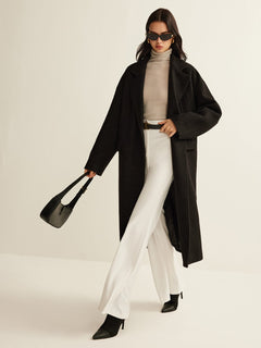 Sophia | Eleganter Trenchcoat für Damen Schwarz Klassisch in Schwarz