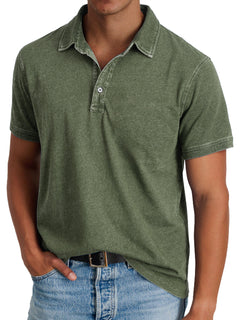 Mila | Klassisches Polo Shirt Herren Elegant in Armeegrün