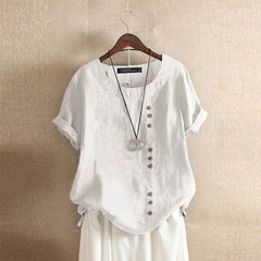 Sophie | Lässige Relaxed Fit Sommerbluse in Weiß