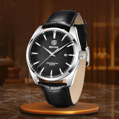 Nikolaus® | Elegante Luxusuhr von in Silber Schwarz