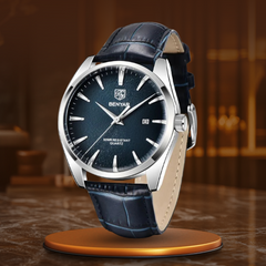 Nikolaus® | Elegante Luxusuhr von in Silber Blau