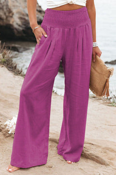 Maria - Elegante bequeme Leinenhosen in Lila