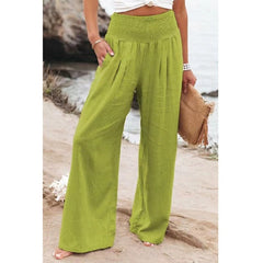 Maria - Elegante bequeme Leinenhosen in Grün