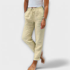 Stacy - Leichte Hose in Beige