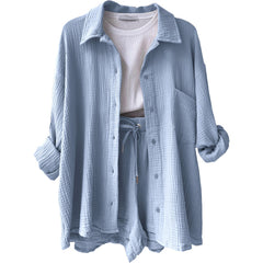 Leonie | Lässiges Baumwoll-Loungewear-Set in Hellblau
