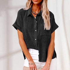 Stephanie | Entspannte leichte Sommerbluse in Schwarz