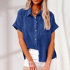 Stephanie | Entspannte leichte Sommerbluse in Blau