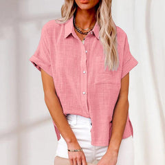Stephanie | Entspannte leichte Sommerbluse in Rosa