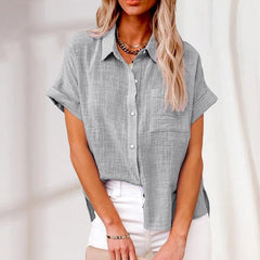 Stephanie | Entspannte leichte Sommerbluse in Grau