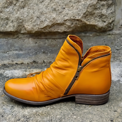 Ingrid | Bequeme Reißverschluss Stiefeletten in Gelb