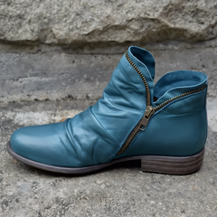 Ingrid | Bequeme Reißverschluss Stiefeletten in Blau