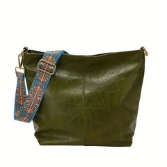 Stilvolle Damen-Ledertasche, elegantes Design, geräumiges Inneres in Grün