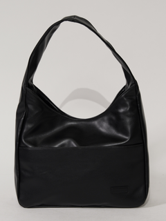 Stilvolle Damen-Schultertasche aus praktischem veganem Leder in Schwarz