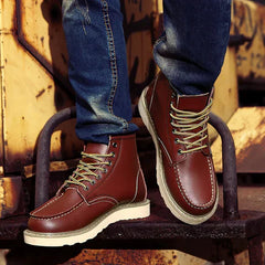 Peer™ | Herren-Retro-Stiefel in Burgunderrot