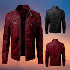 Noel - Luxorische Lederjacke in Rot