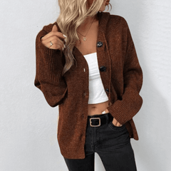 Sonja | Kuschelige Vielseitige Strickjacke in Braun