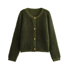 Grete | Kuschelige Wandelbare Strickjacke in Grün
