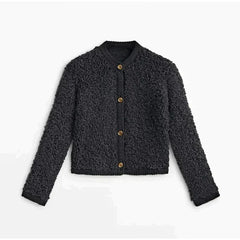 Grete | Kuschelige Wandelbare Strickjacke in Schwarz