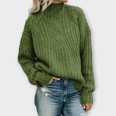 Svea | Kuscheliger Wandelbarer Strickpullover in Grün
