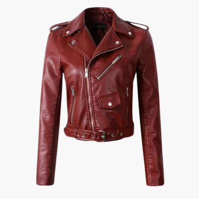 Stylische Damen Bikerjacke mit Reverskragen und Reißverschlusstaschen