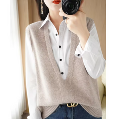 Stylische Strickweste - Noelle in Beige