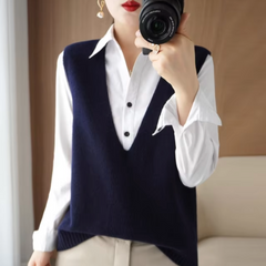 Stylische Strickweste - Noelle in Blau