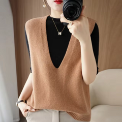 Stylische Strickweste - Noelle in Khaki