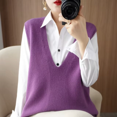 Stylische Strickweste - Noelle in Lila