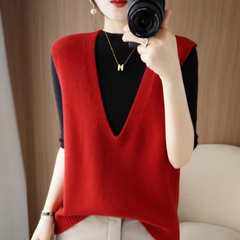 Stylische Strickweste - Noelle in Rot