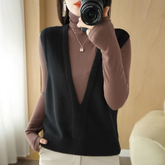 Stylische Strickweste - Noelle in Schwarz