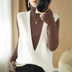 Stylische Strickweste - Noelle in Weiß