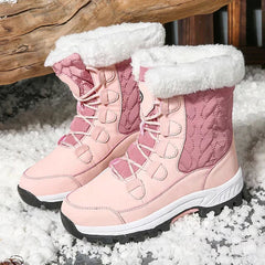 Stephanie | Stylische Warme Schneestiefel in Helles Rosa
