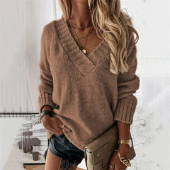 Jacinth - Strickpullover - V-Ausschnitt in Braun