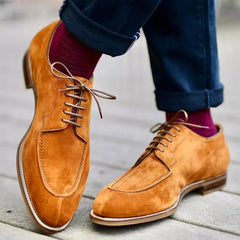 Wildleder-Oxford-Schuhe für Herren in Kastanienbraun