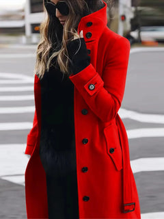 Tanya | Langer wasserdichter Trenchcoat in Rot