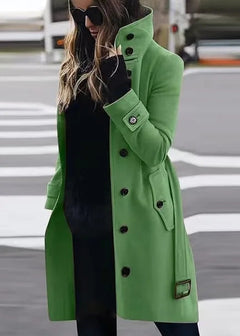 Tanya | Langer wasserdichter Trenchcoat in Grün