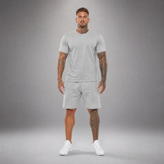 Bryan™ Basic-T-Shirt- und Shorts-Set mit Seitentaschen in Hellgrau