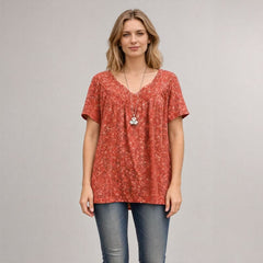 Lisboa™ Bluse aus Premium-Viskose mit V-Ausschnitt in Rot