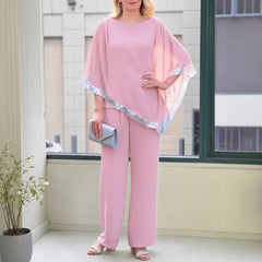 Lola™ Set Oversize-Bluse mit kontrastierendem silbernen Detail und Palazzohose in Rosa