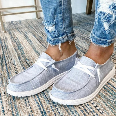 Thalia - Damen Alle Jahreszeiten Canvas-Flatschuhe mit Schnürung