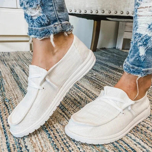 Thalia - Damen Alle Jahreszeiten Canvas-Flatschuhe mit Schnürung
