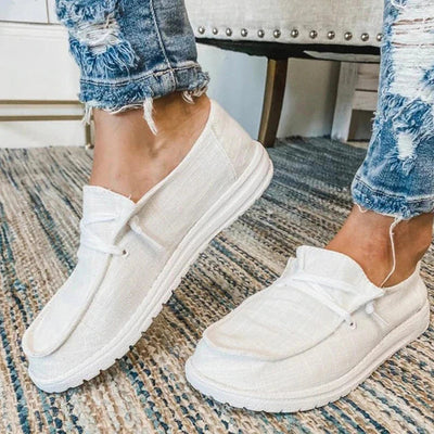 Thalia - Damen Alle Jahreszeiten Canvas-Flatschuhe mit Schnürung