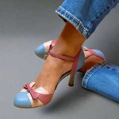 Barbara | Elegante Schleifen Pumps in Blau