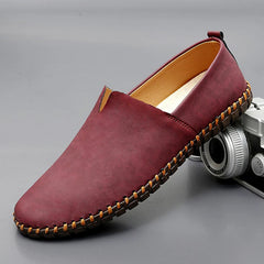 Santorini Leder-Slipper in Rot