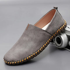 Santorini Leder-Slipper in Gray